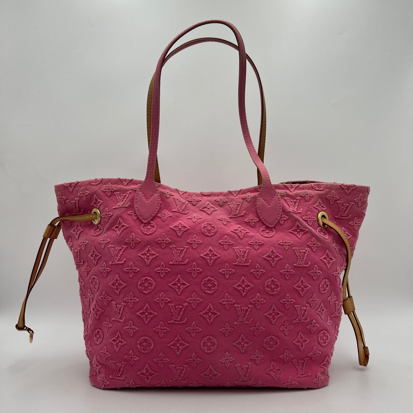 LV Pink Denim Monogram Stone Neverfull MM