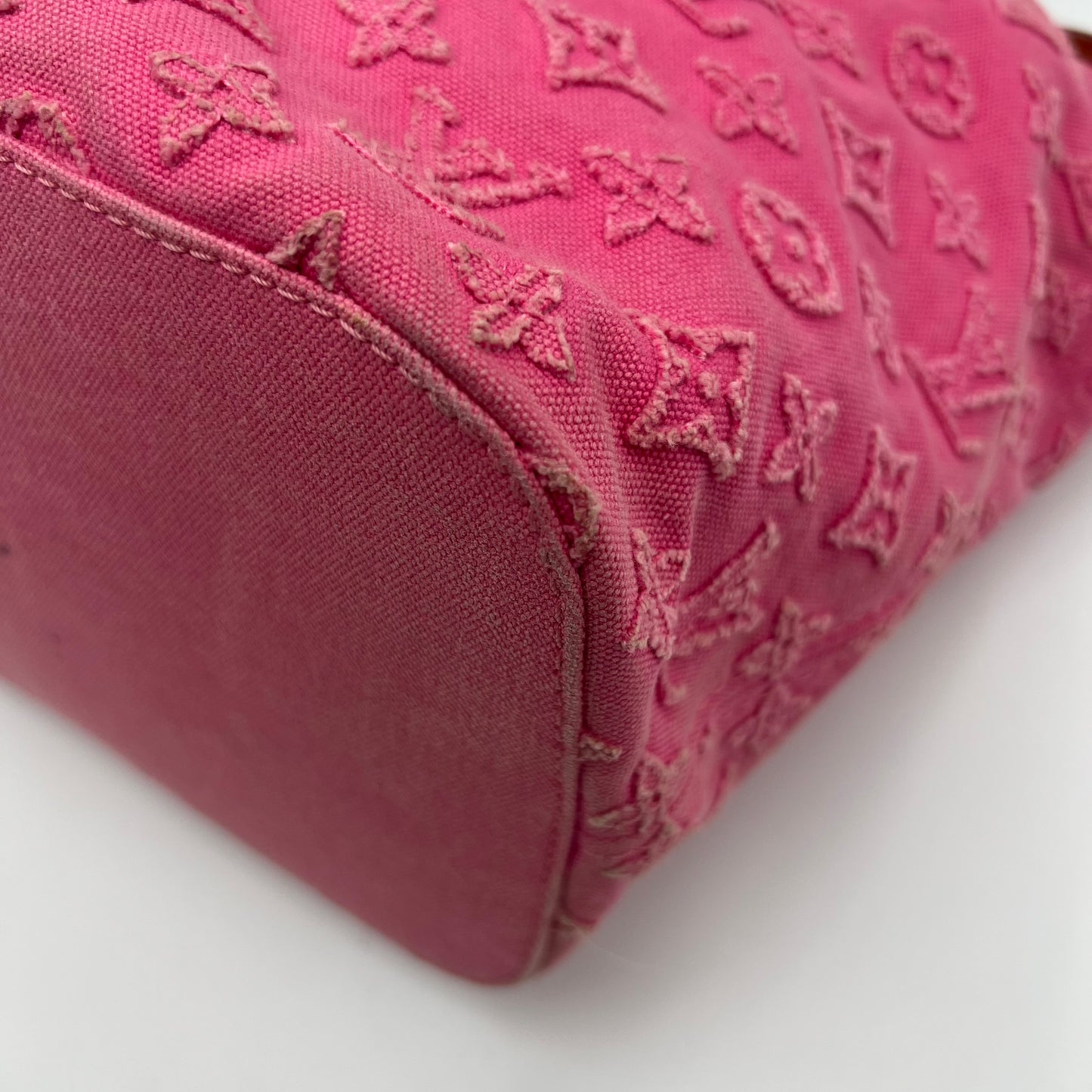 LV Pink Denim Monogram Stone Neverfull MM