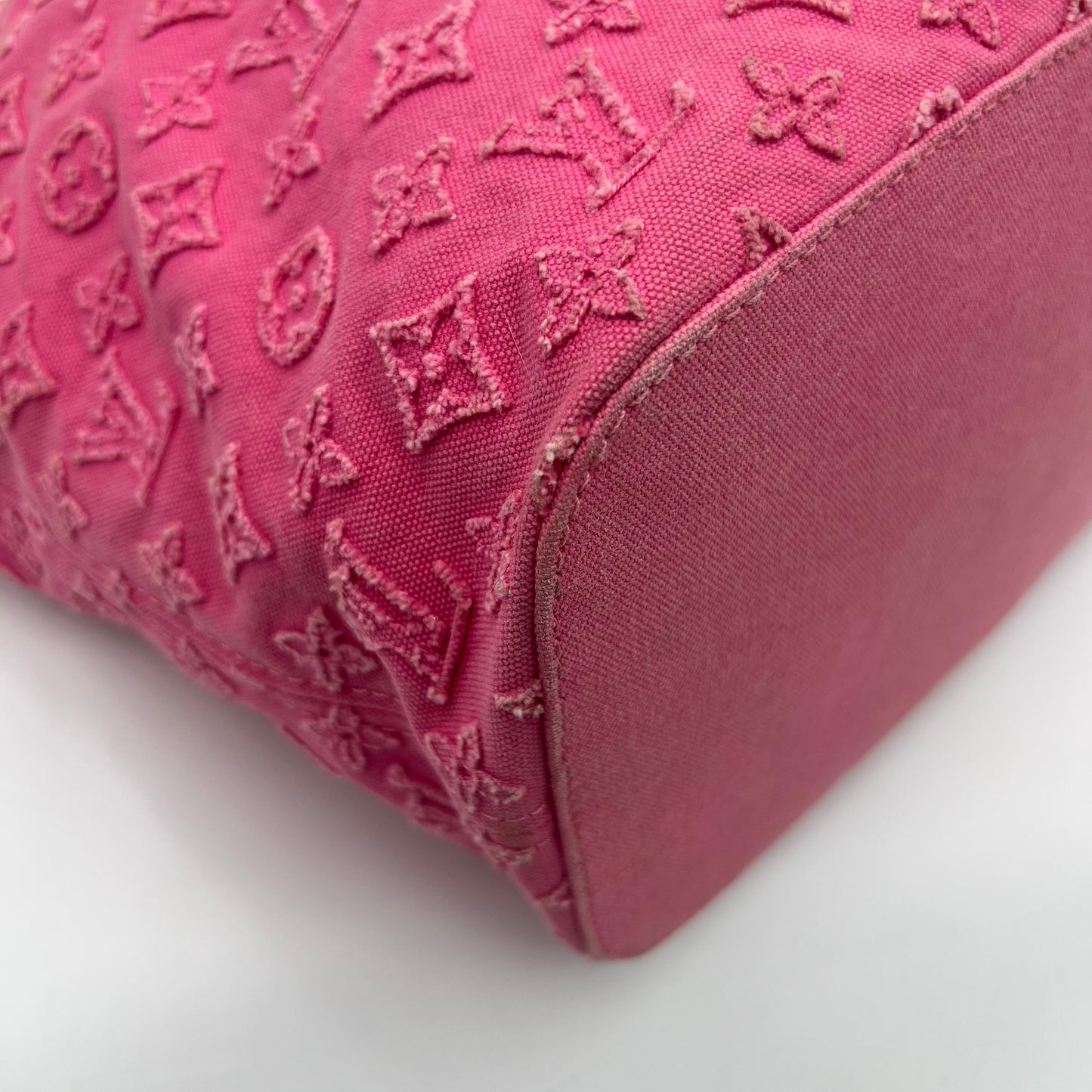 LV Pink Denim Monogram Stone Neverfull MM