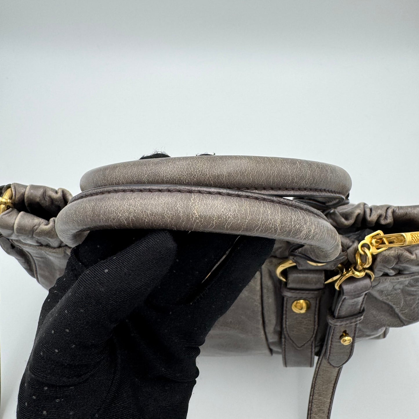 Miu Miu Gray Vitello Satchel