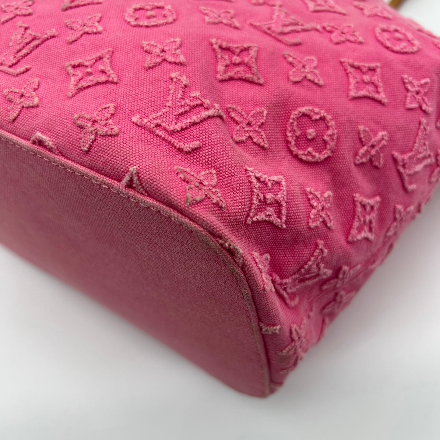 LV Pink Denim Monogram Stone Neverfull MM