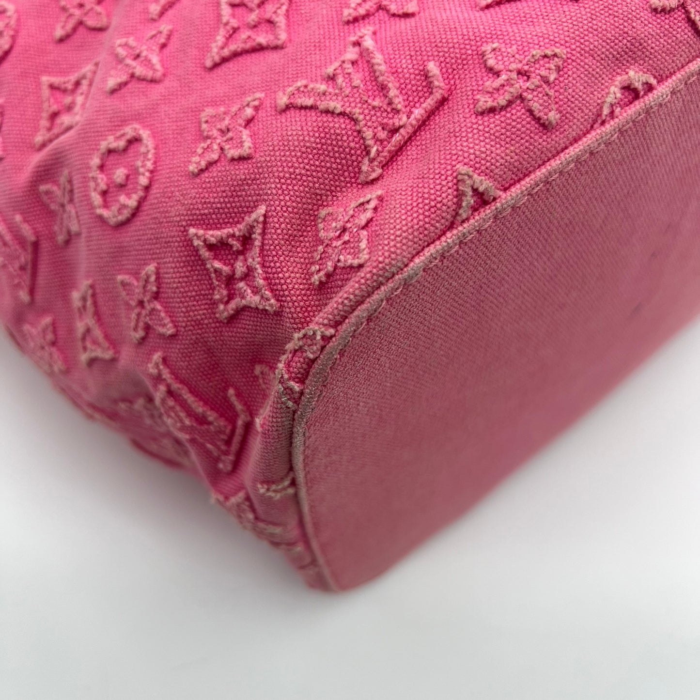 LV Pink Denim Monogram Stone Neverfull MM
