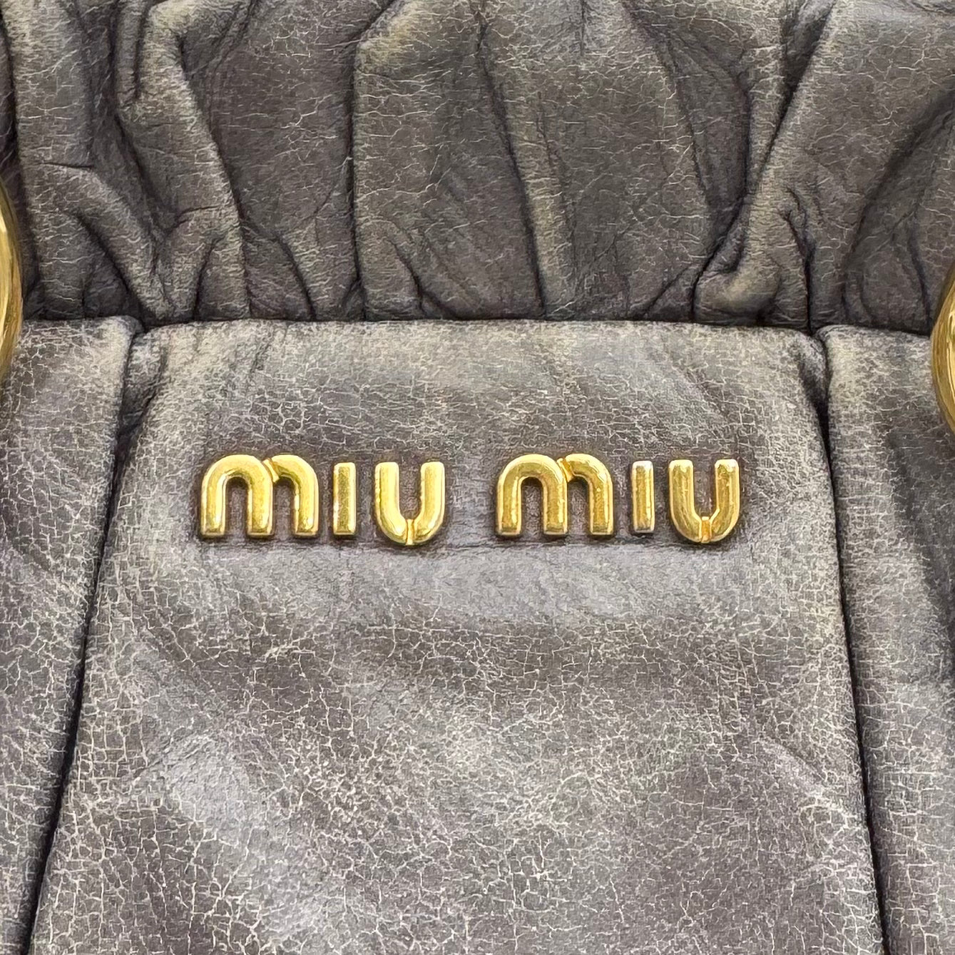 Miu Miu Gray Vitello Satchel