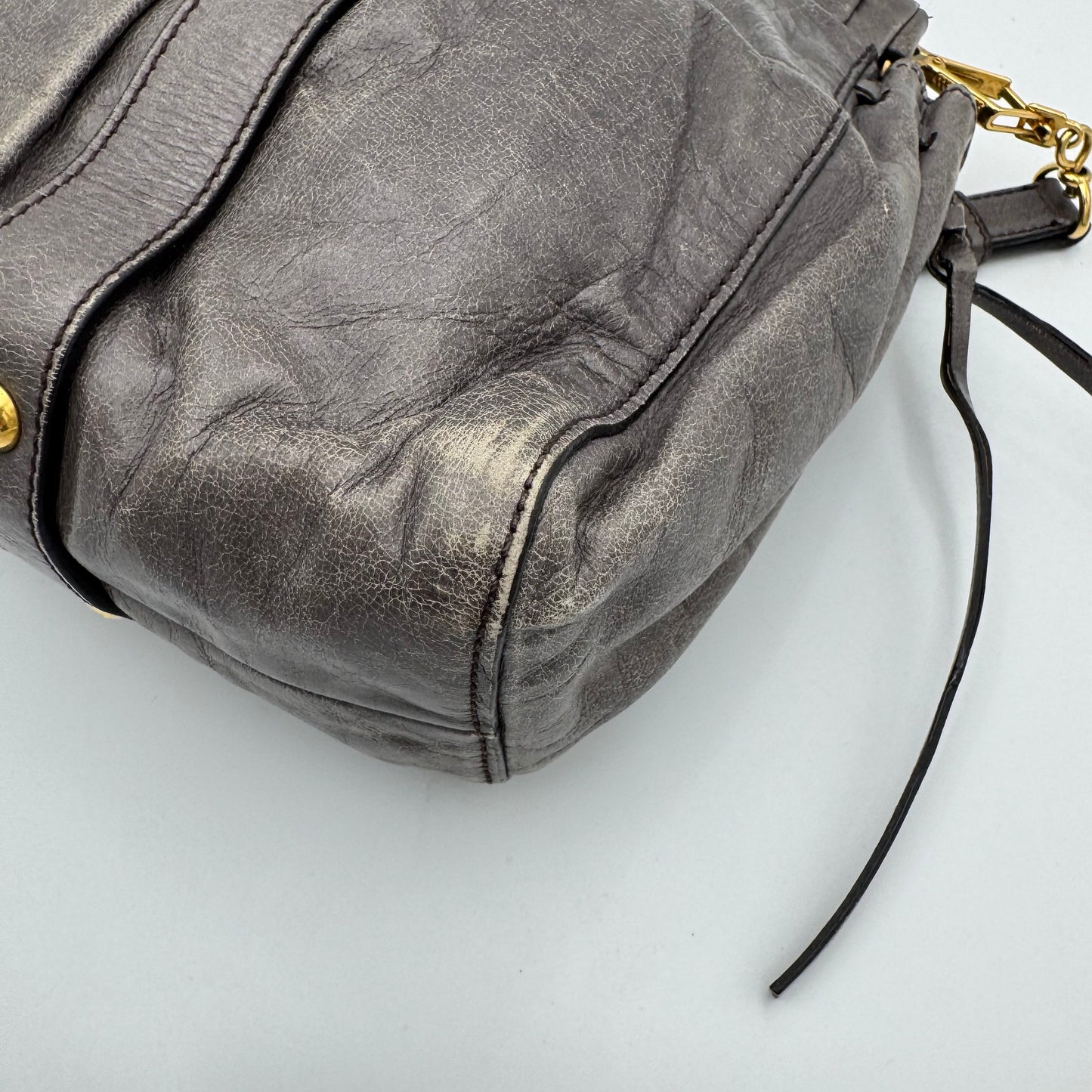 Miu Miu Gray Vitello Satchel