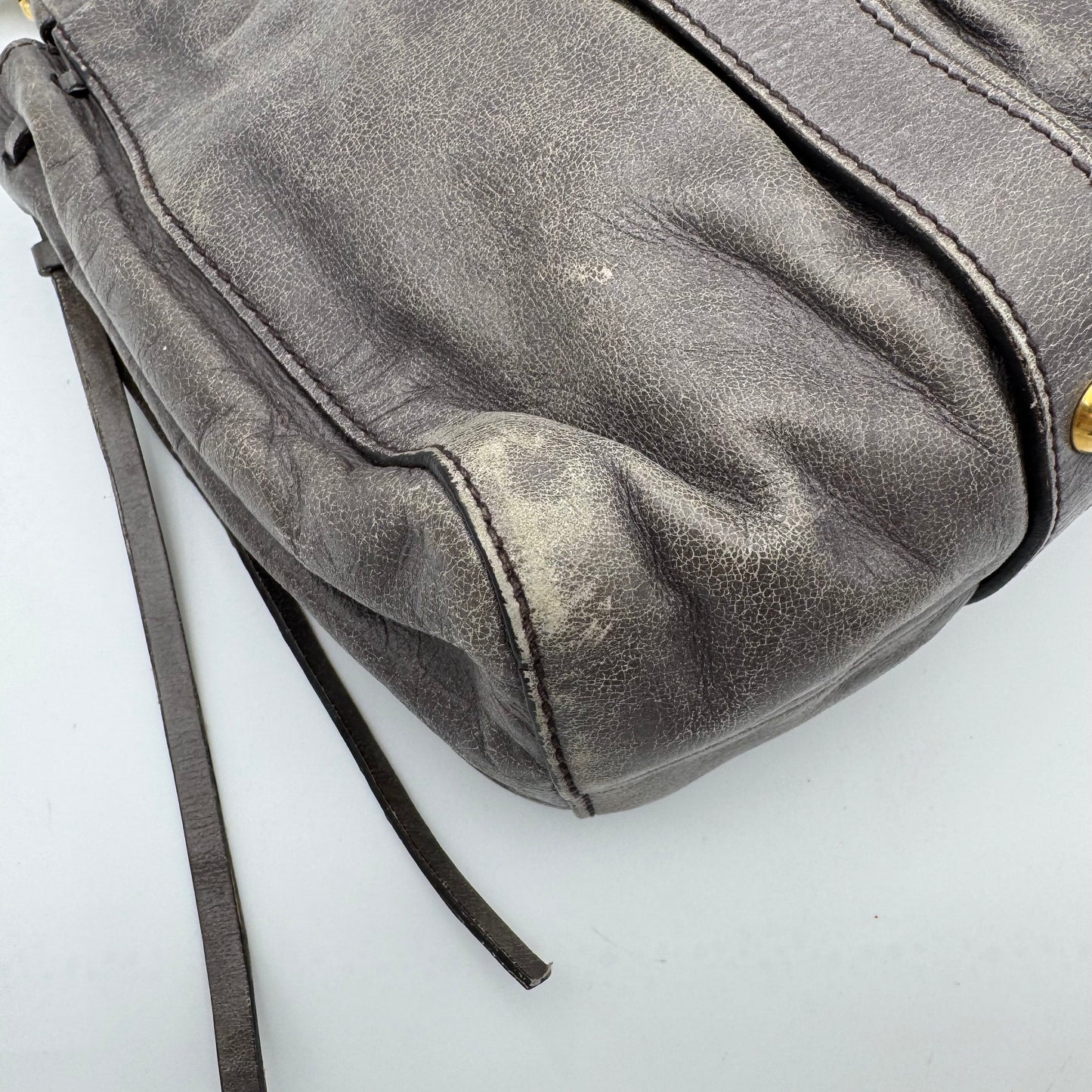 Miu Miu Gray Vitello Satchel