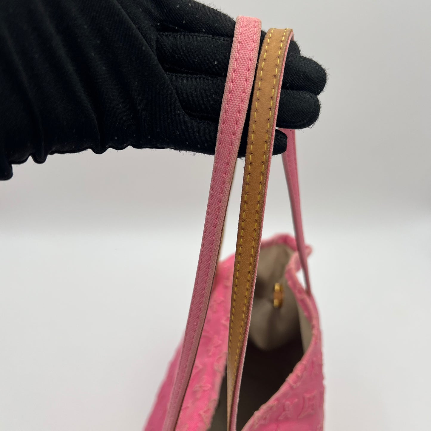 LV Pink Denim Monogram Stone Neverfull MM