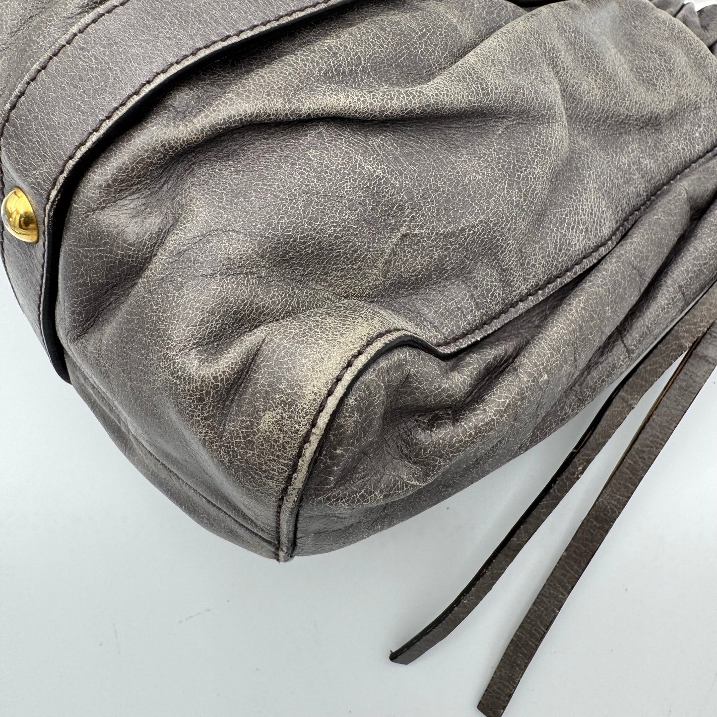 Miu Miu Gray Vitello Satchel