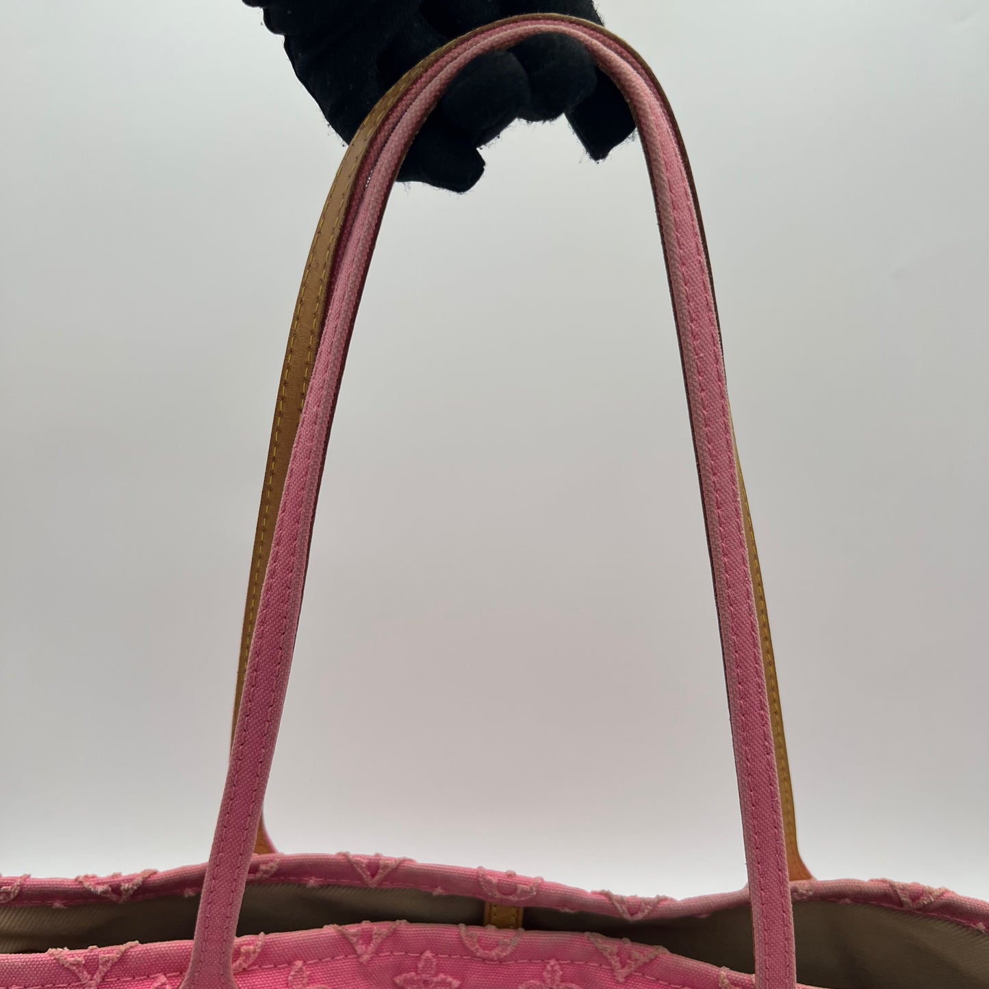 LV Pink Denim Monogram Stone Neverfull MM