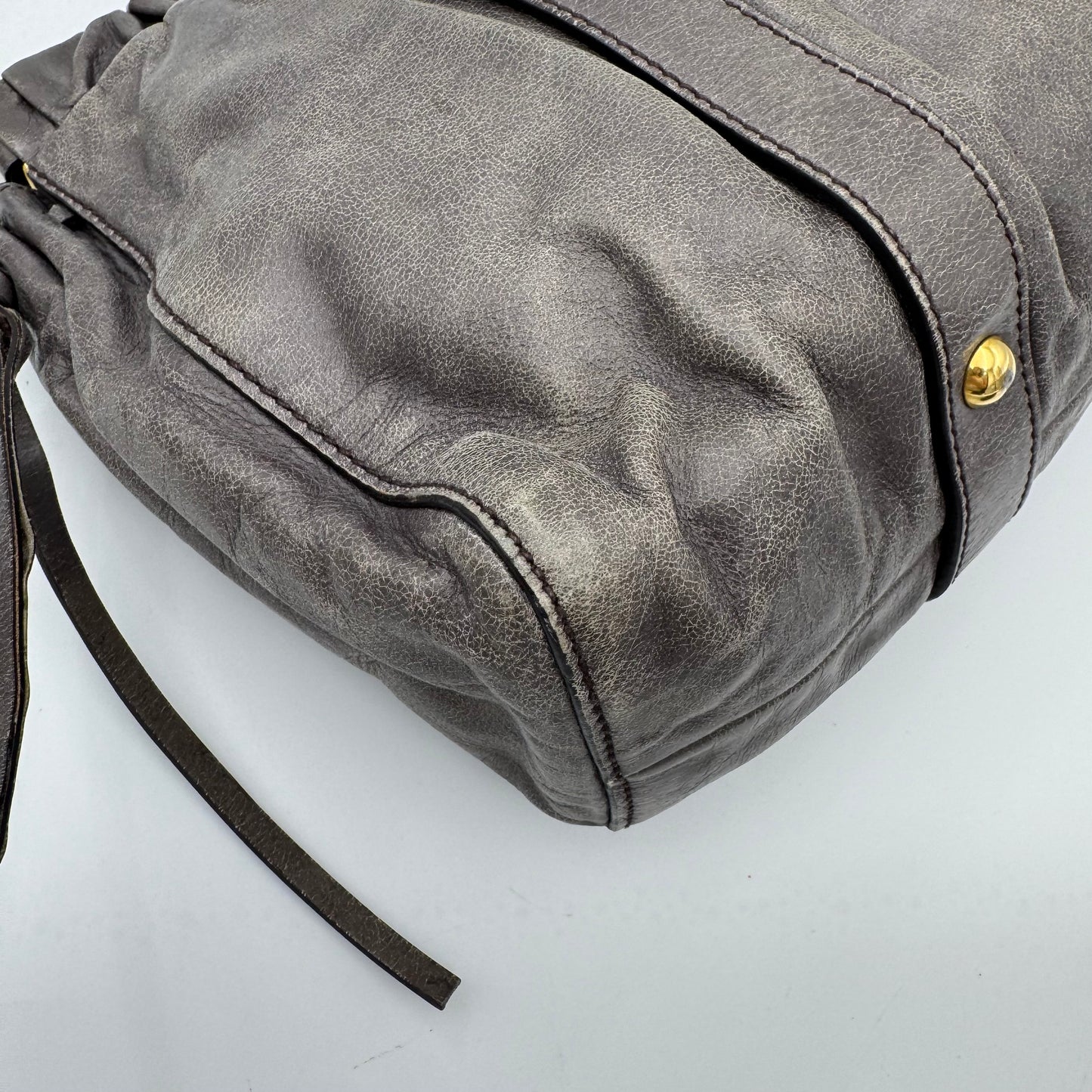 Miu Miu Gray Vitello Satchel