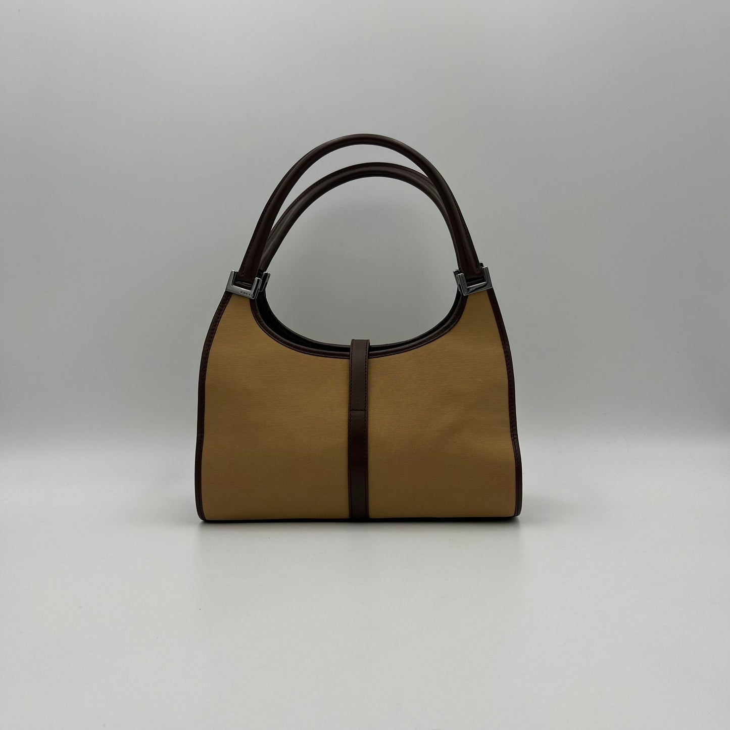Gucci Neutral Cloth and Leather Sherryline Bardot Jackie Bag