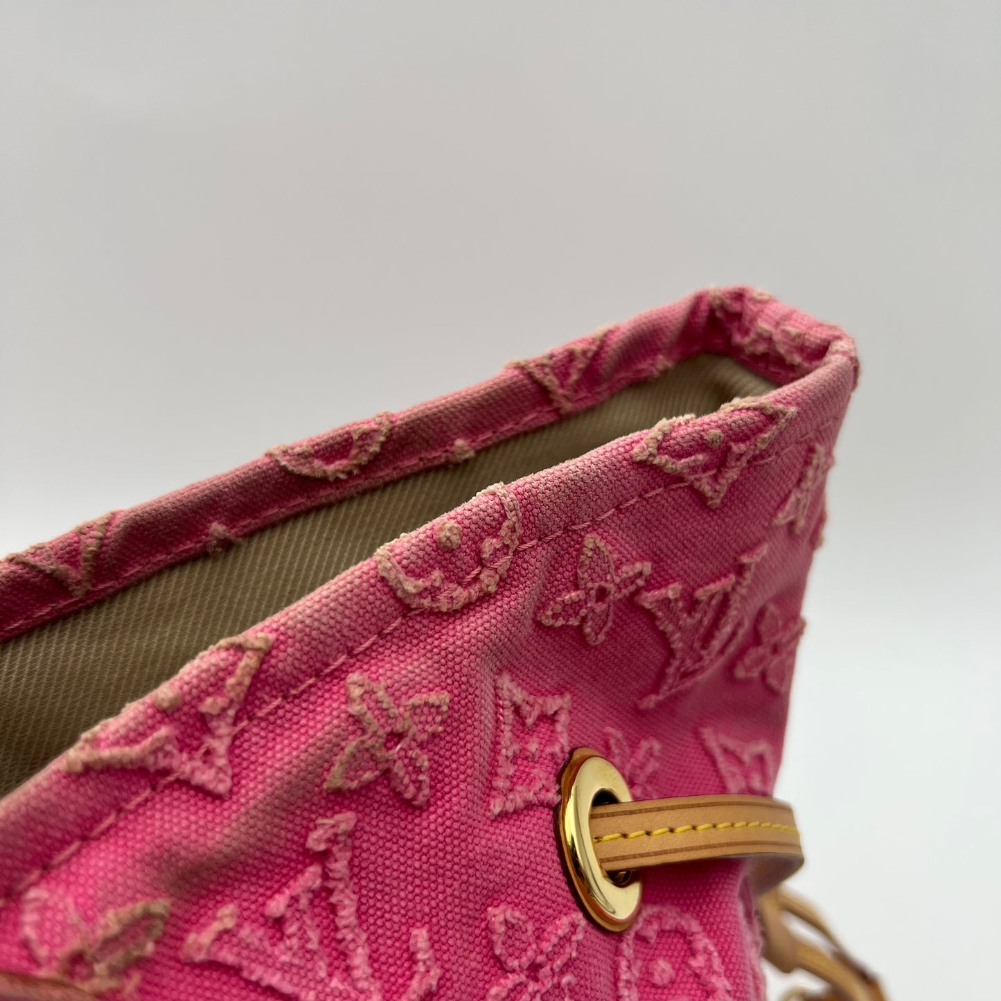 LV Pink Denim Monogram Stone Neverfull MM