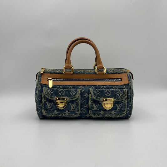 LV Blue Monogram Denim Neo Speedy