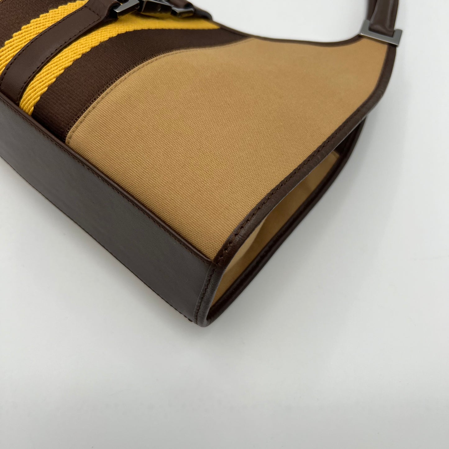 Gucci Neutral Cloth and Leather Sherryline Bardot Jackie Bag