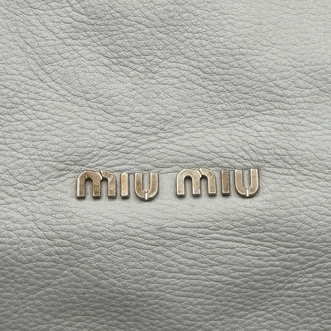 Miu Miu White Leather Bow Large Hobo Bag