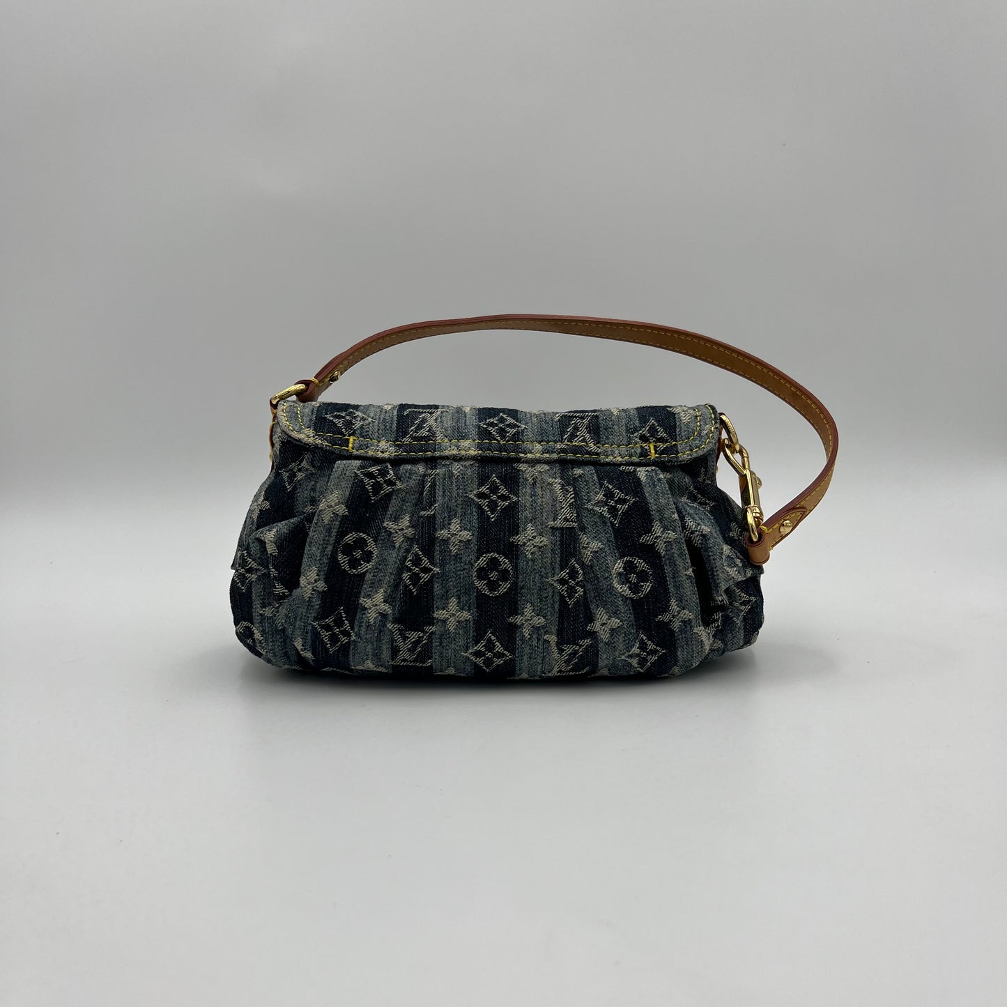 LV Blue Denim Mini Pleaty Raye Shoulder Bag