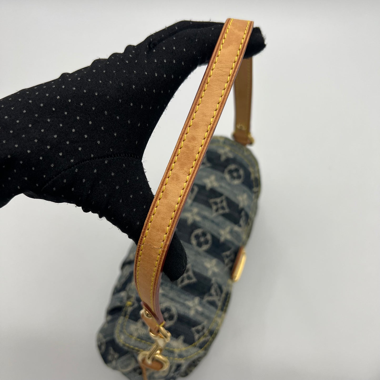 LV Blue Denim Mini Pleaty Raye Shoulder Bag