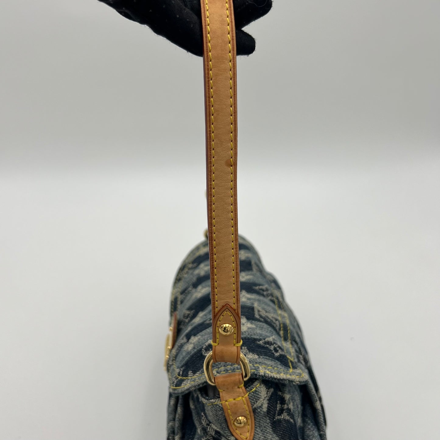 LV Blue Denim Mini Pleaty Raye Shoulder Bag