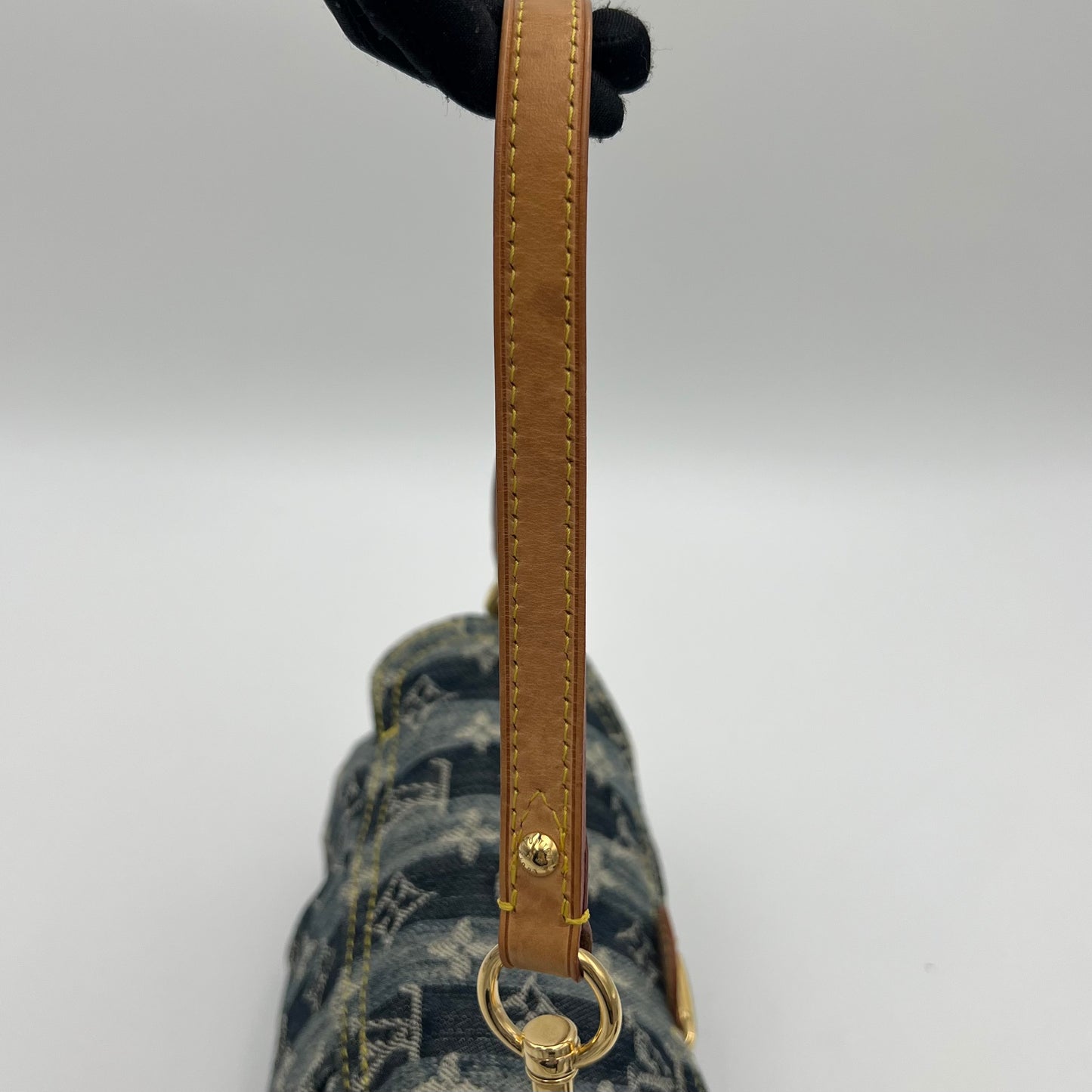 LV Blue Denim Mini Pleaty Raye Shoulder Bag
