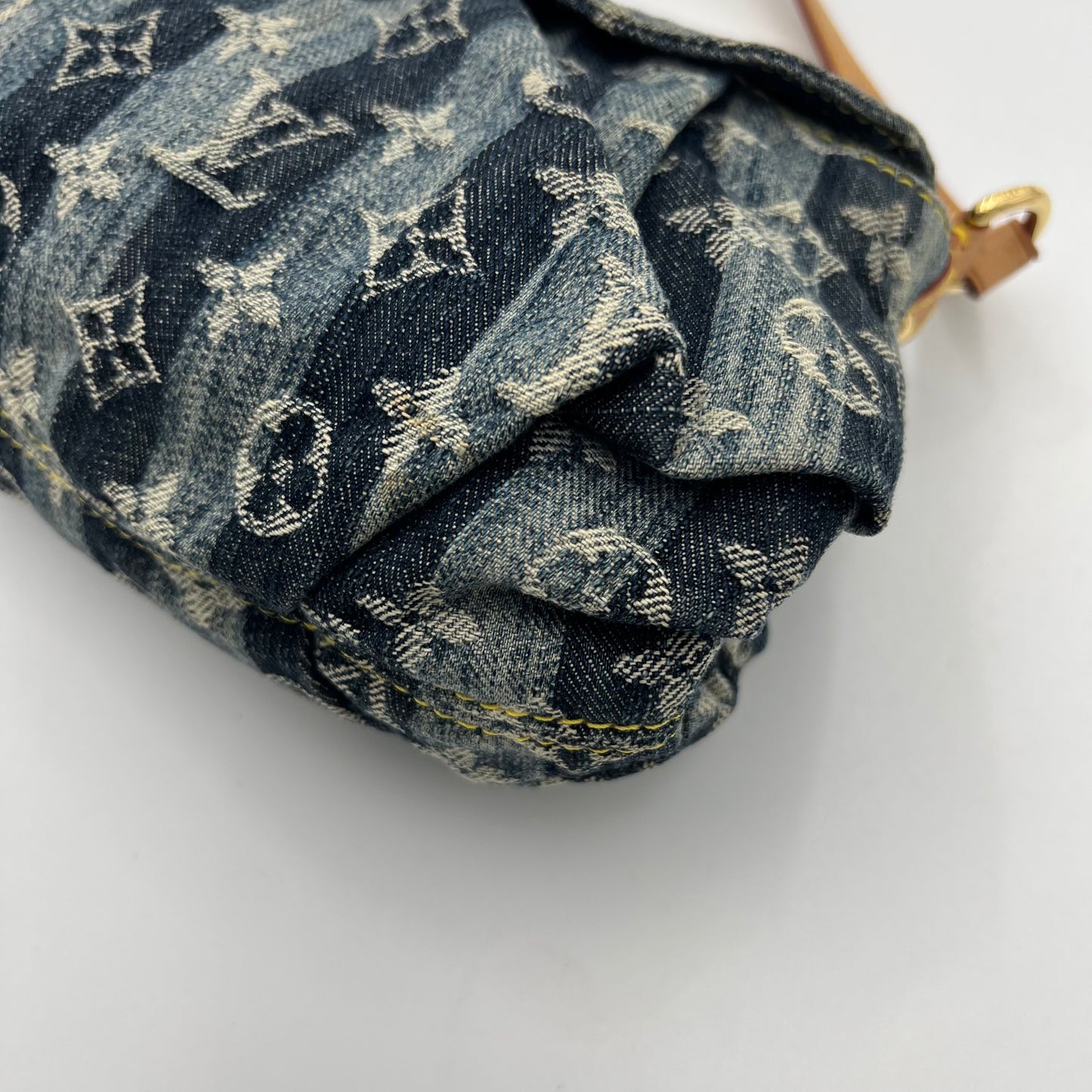 LV Blue Denim Mini Pleaty Raye Shoulder Bag