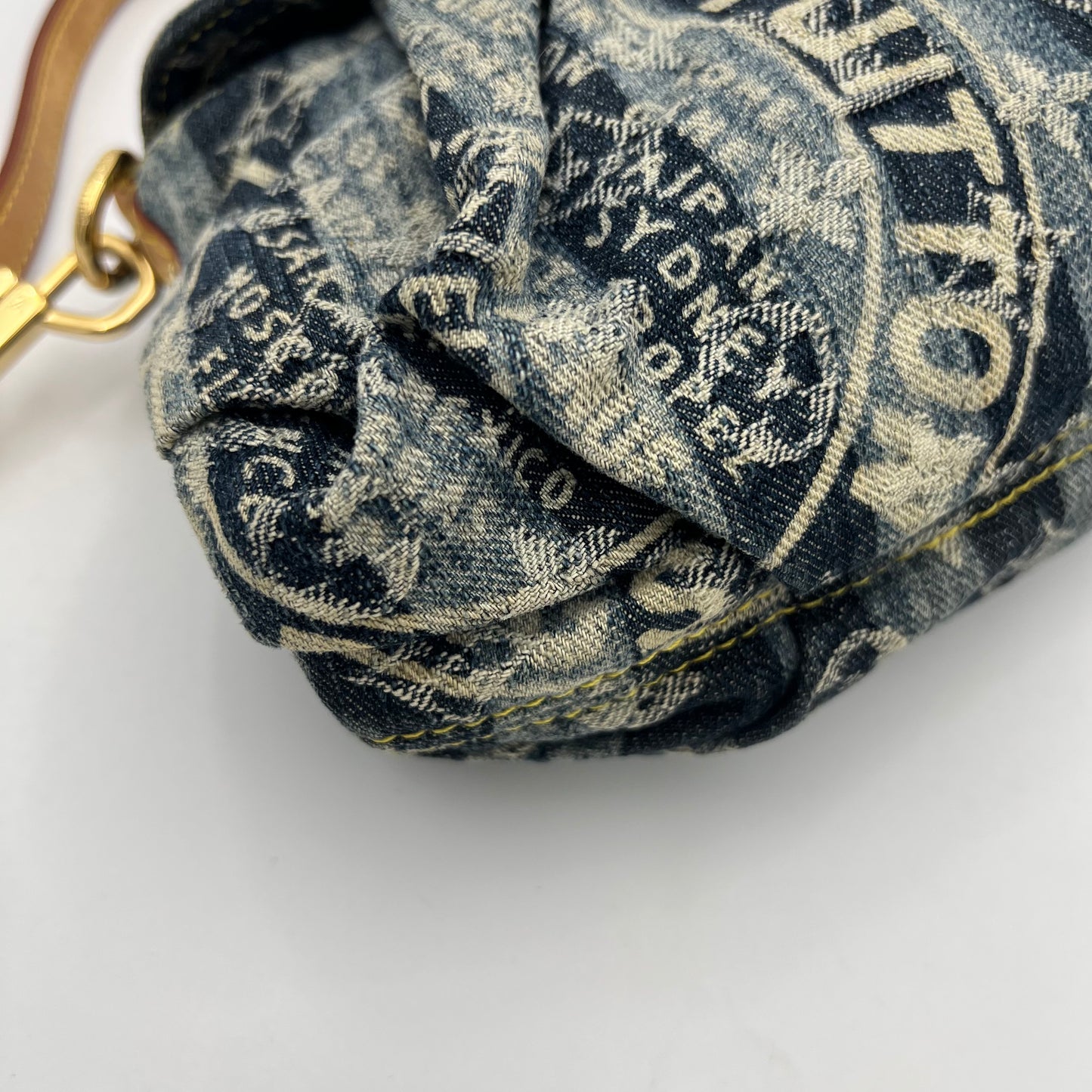 LV Blue Denim Mini Pleaty Raye Shoulder Bag