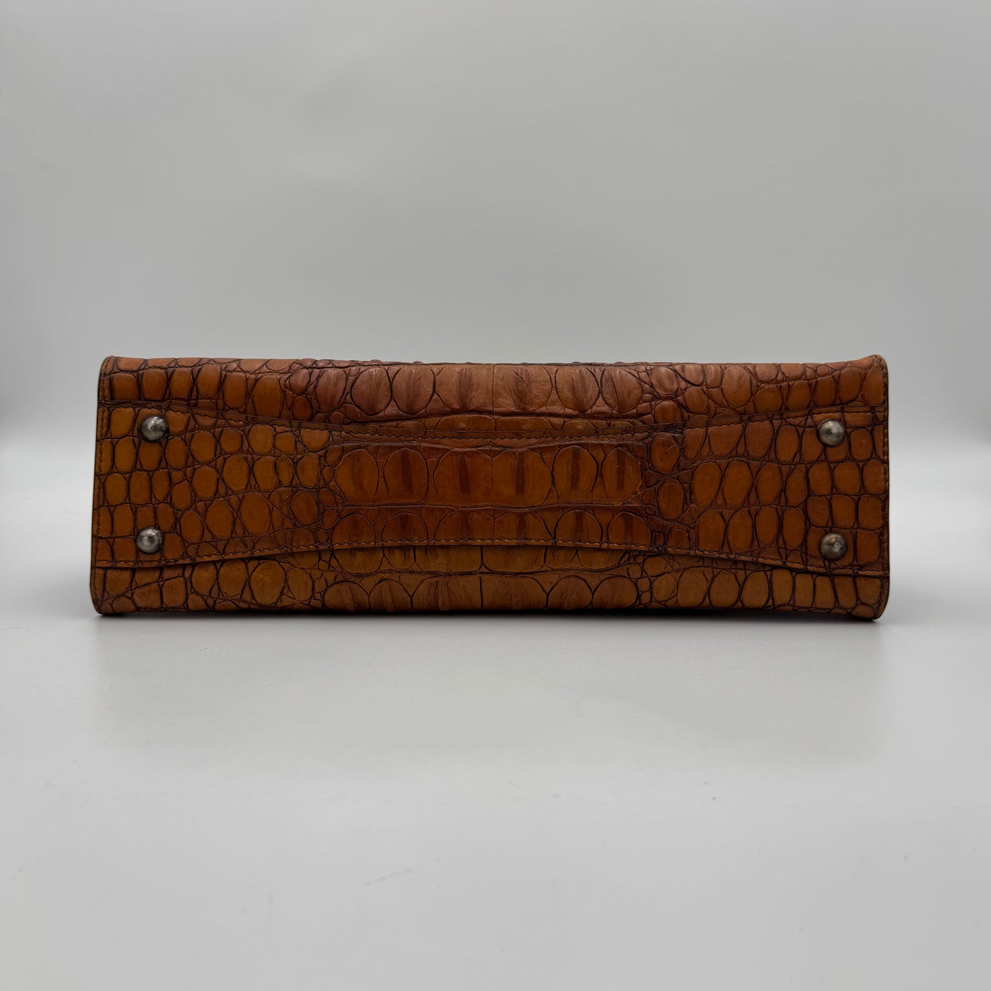 Miu Miu Brown Croc Embossed Handbag