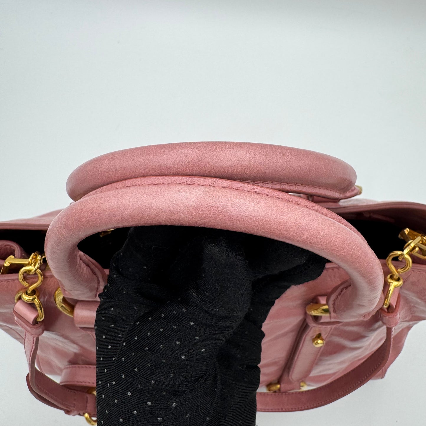 Miu Miu Pink Vitello Shine Leather Tote