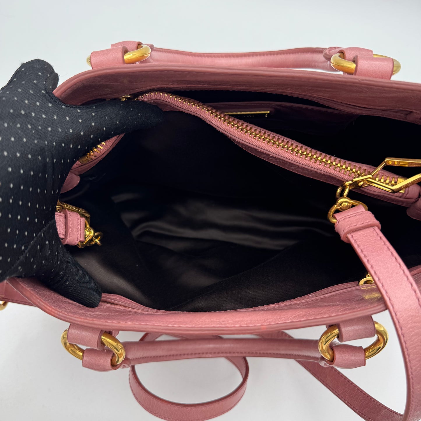 Miu Miu Pink Vitello Shine Leather Tote