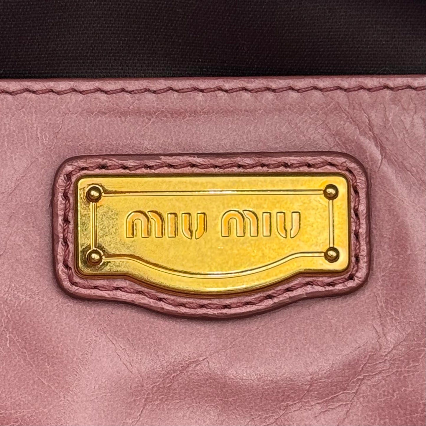 Miu Miu Pink Vitello Shine Leather Tote
