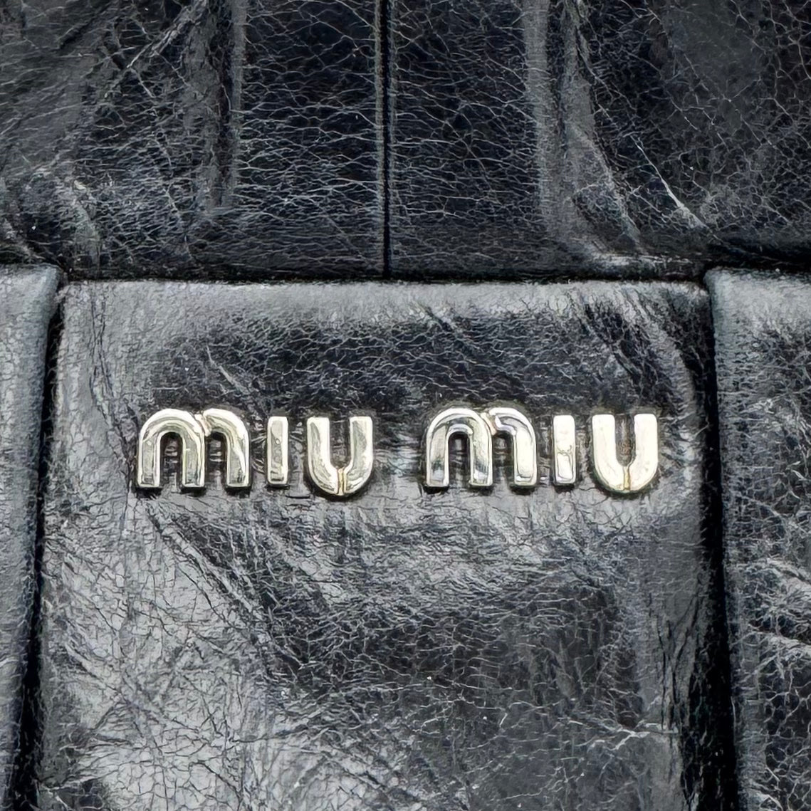 Miu Miu Black Vitello Lux Handbag SHW