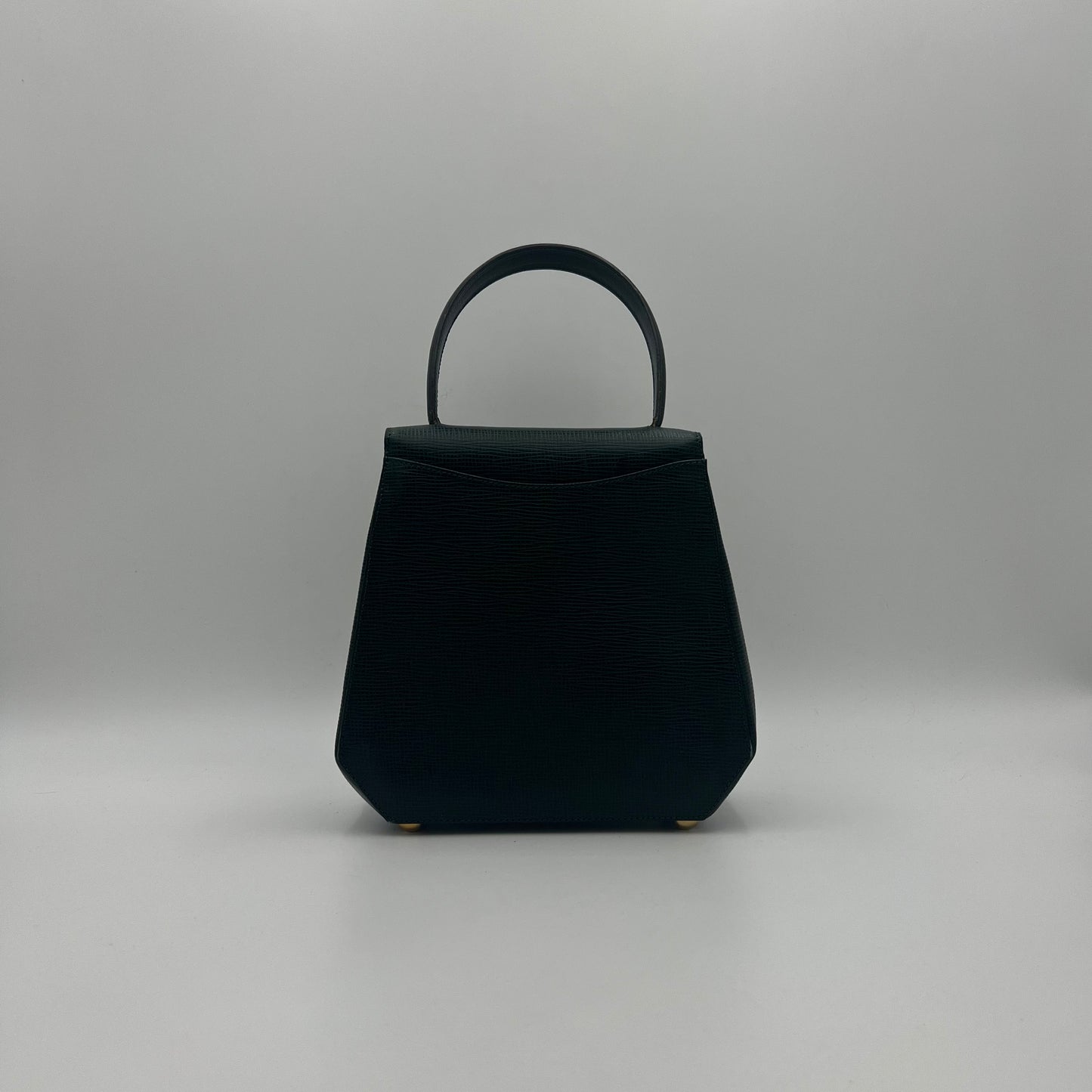 Celine Paris Dark Green Leather Triomphe Handbag
