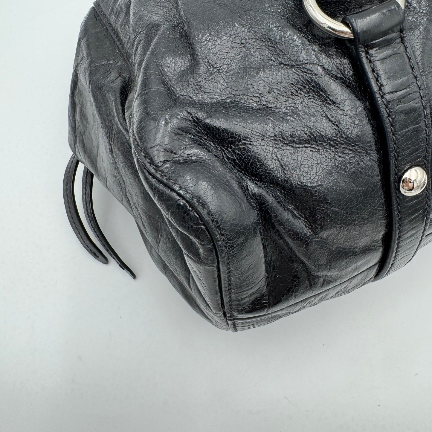 Miu Miu Black Vitello Lux Handbag SHW