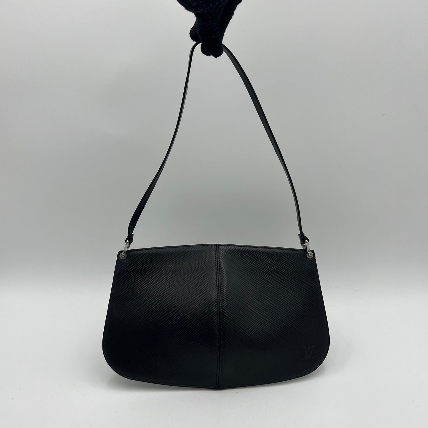 LV Black Epi Demi-Lune Pochette