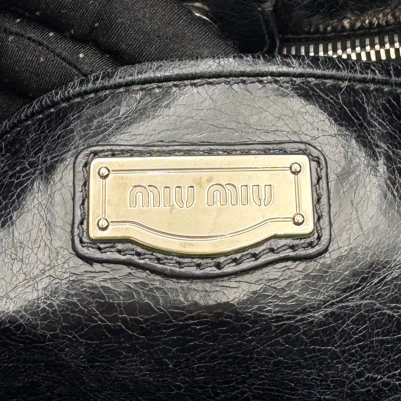 Miu Miu Black Vitello Lux Handbag SHW