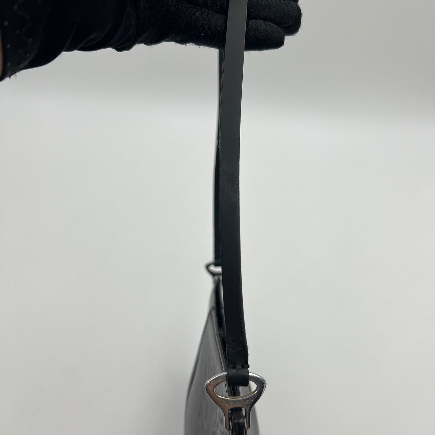 LV Black Epi Demi-Lune Pochette