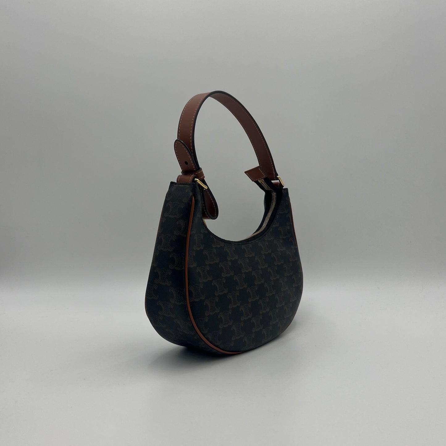 Celine Paris Triomphe Canvas and Leather Ava Shoulder Bag