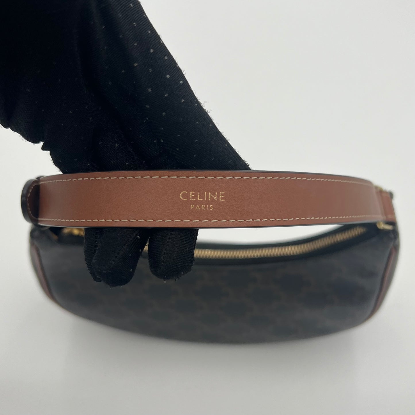 Celine Paris Triomphe Canvas and Leather Ava Shoulder Bag