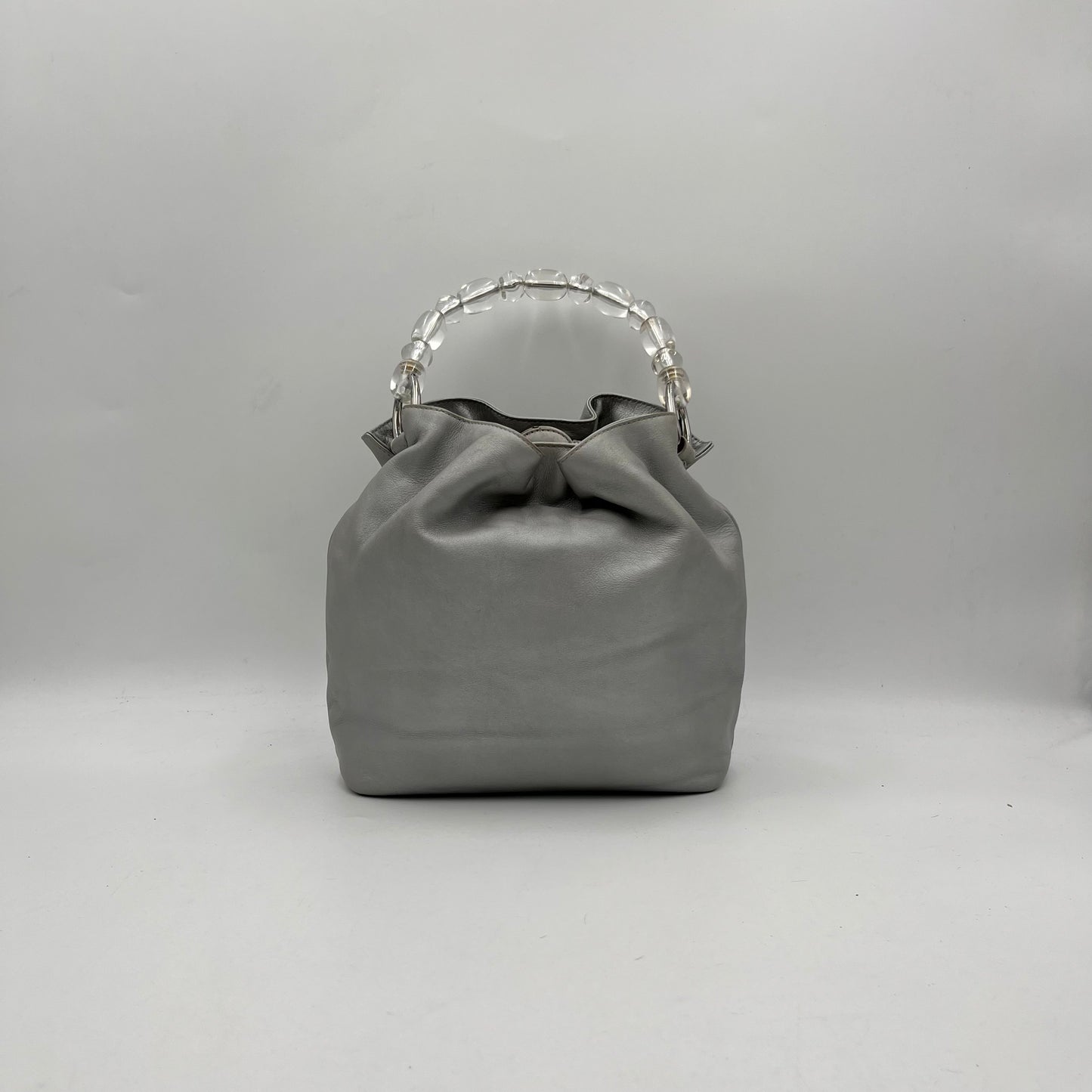 Christian Dior Gray Leather Malice Pearl Handbag