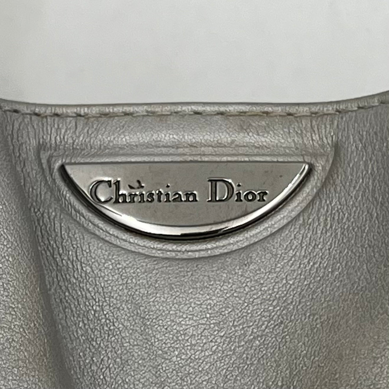 Christian Dior Gray Leather Malice Pearl Handbag