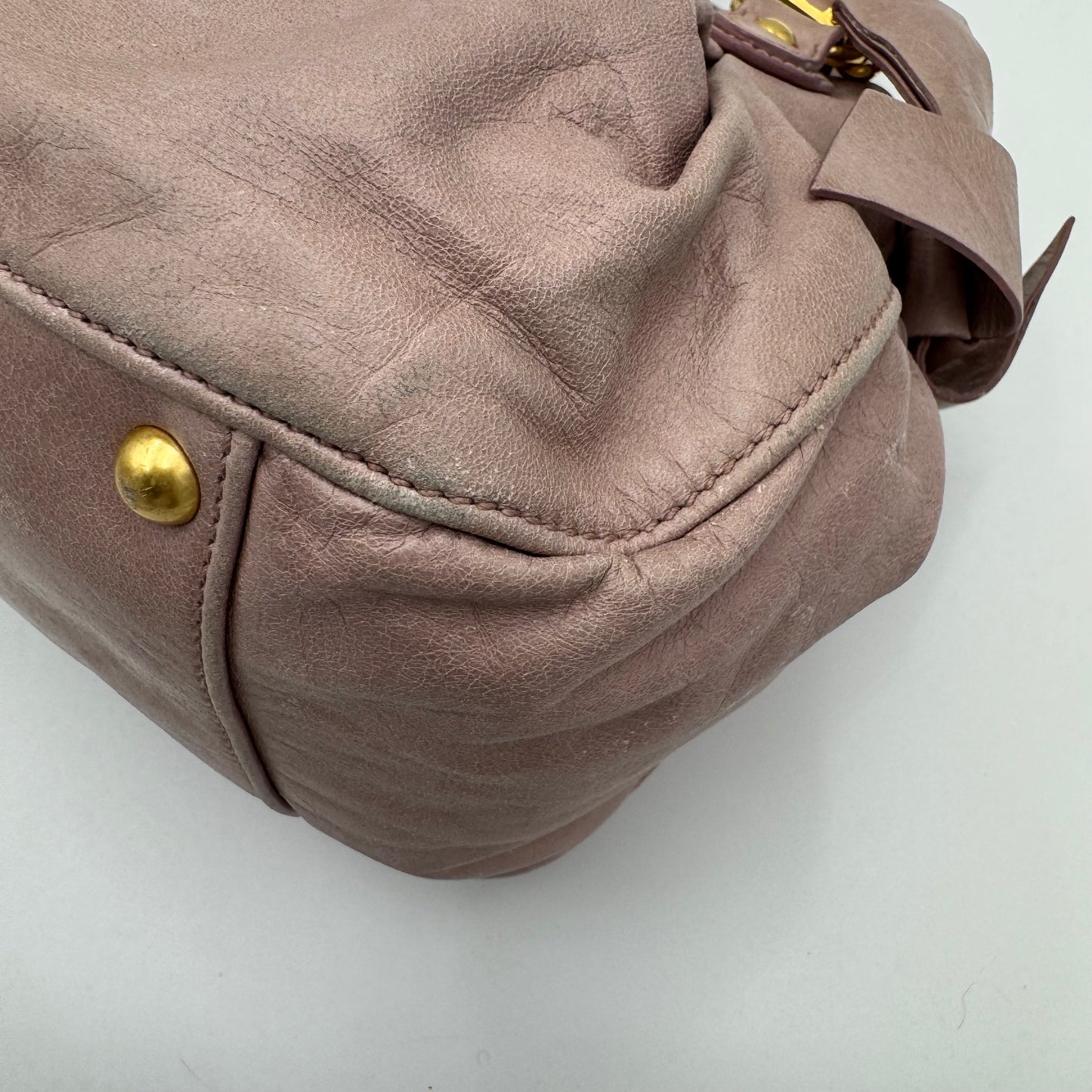 Miu Miu Mughetto Pink Vitello Lux Bow Small Handbag
