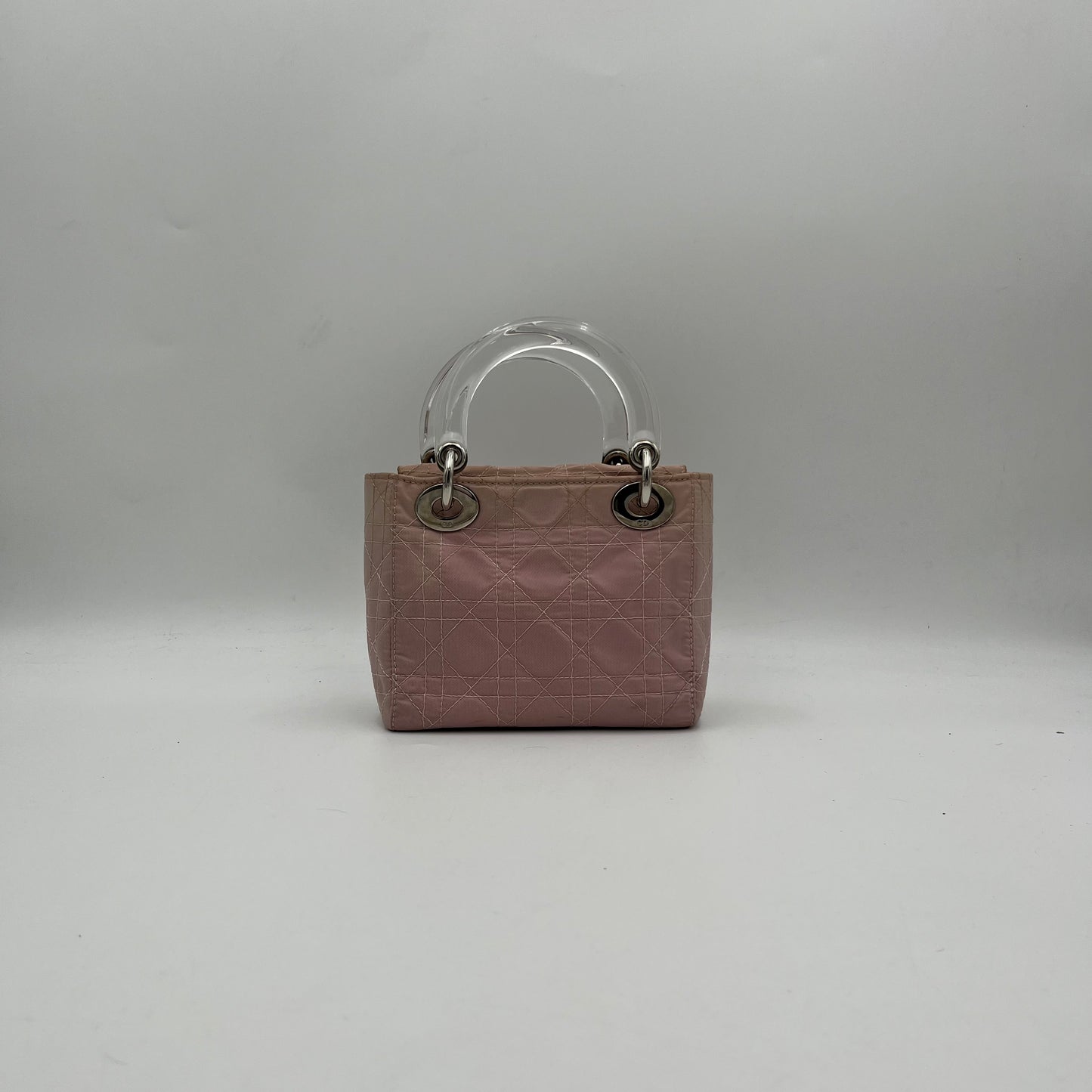 Christian Dior Light Pink Nylon Cannage Mini Lady Dior