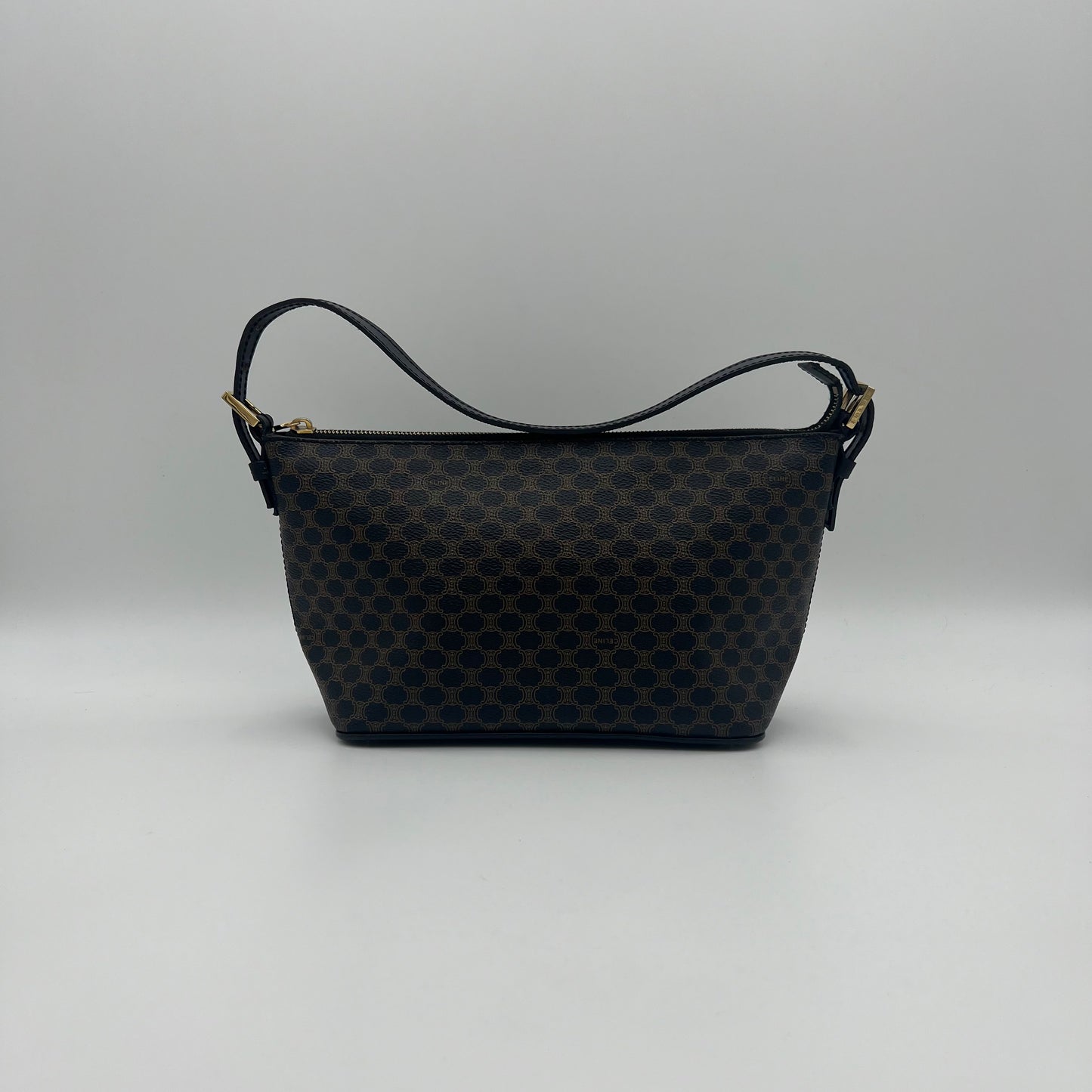 Celine Paris Black Macadam Boat Baguette
