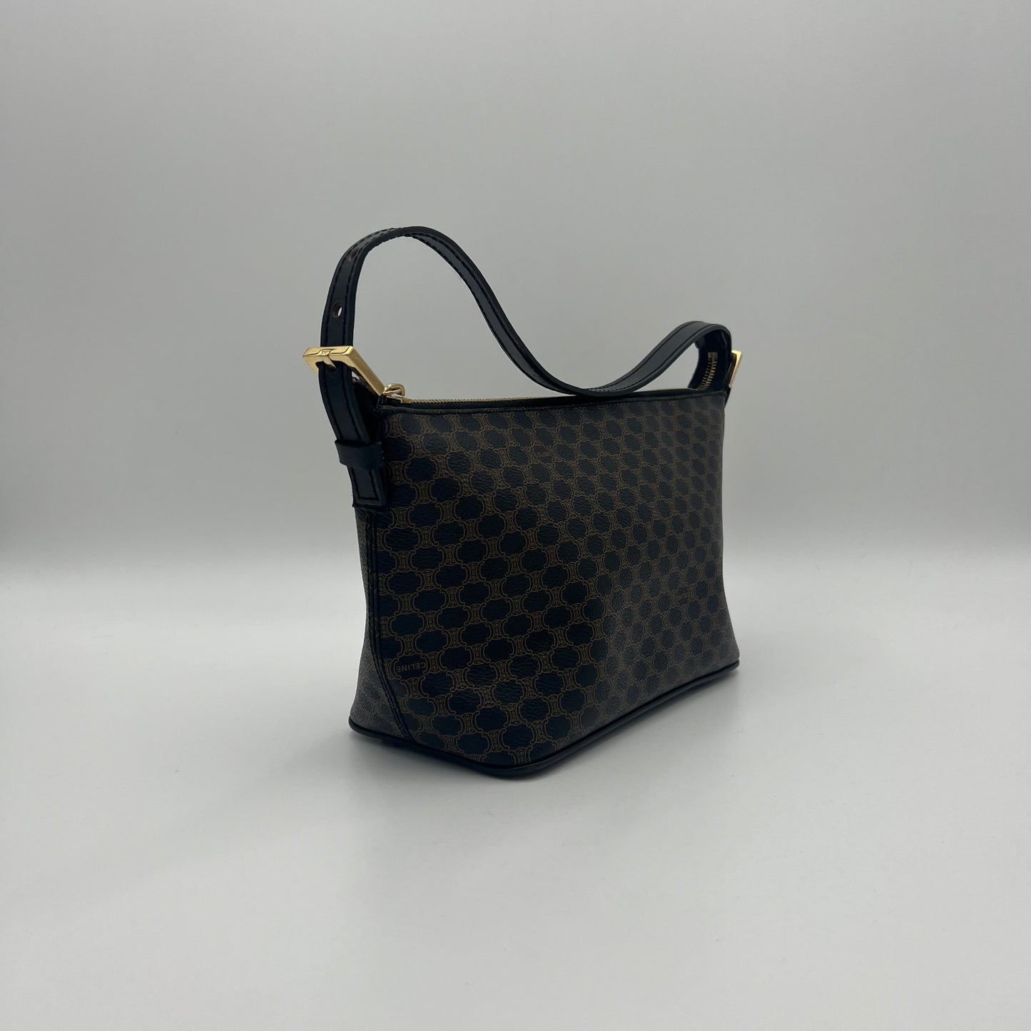Celine Paris Black Macadam Boat Baguette