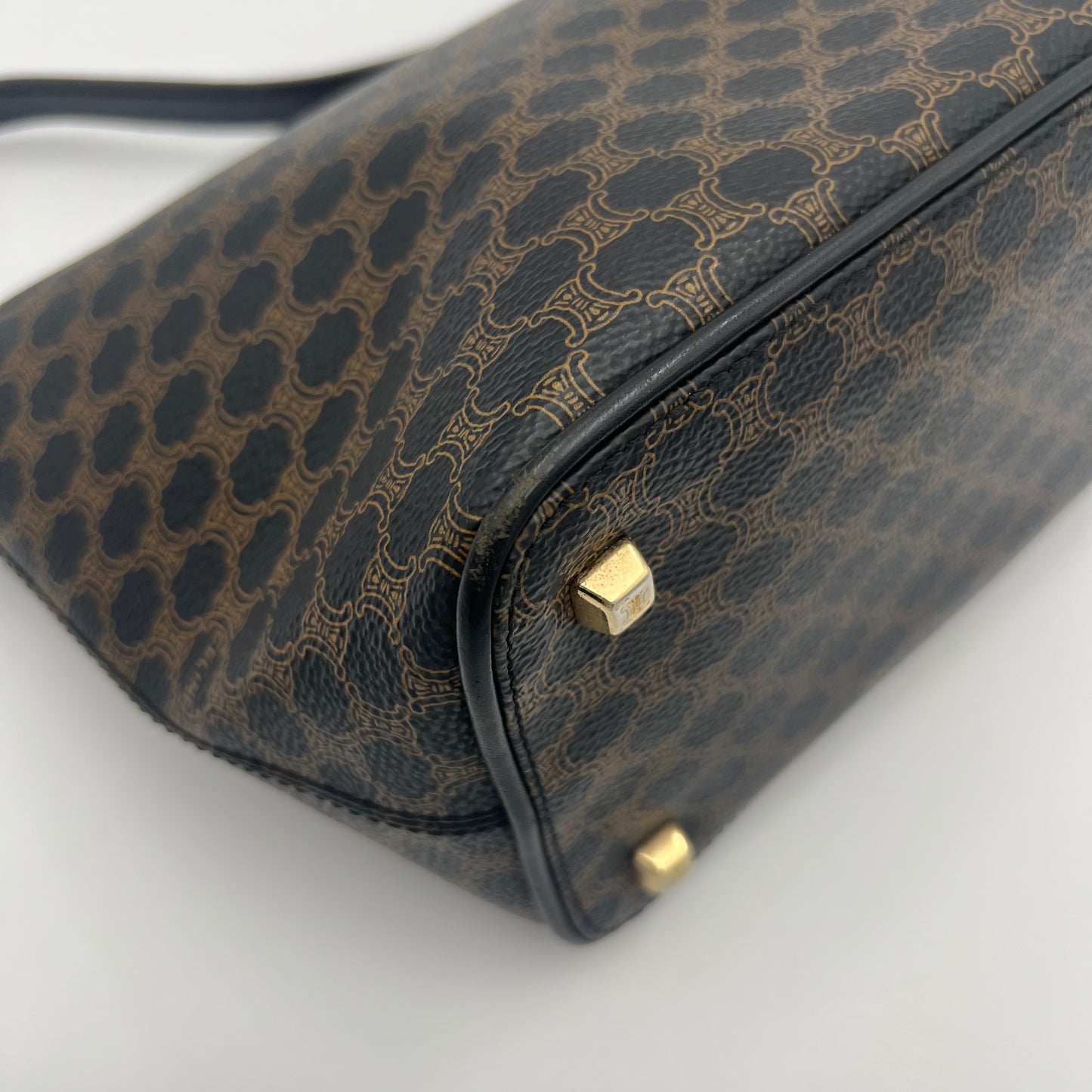 Celine Paris Black Macadam Boat Baguette