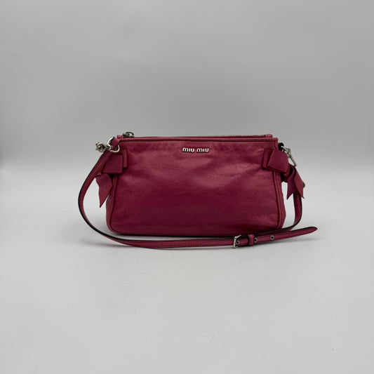 Miu Miu Pink Vitello Lux Box Pochette SHW