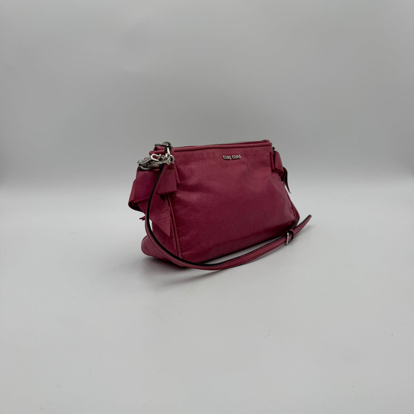 Miu Miu Pink Vitello Lux Box Pochette SHW
