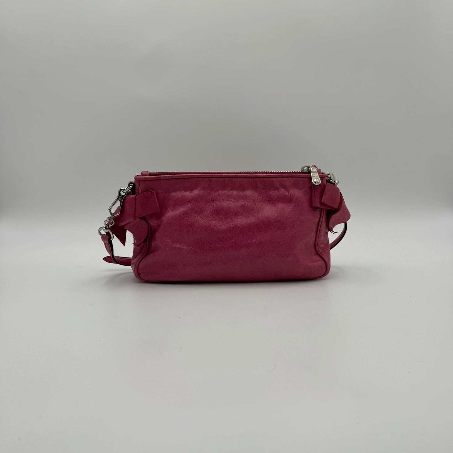 Miu Miu Pink Vitello Lux Box Pochette SHW