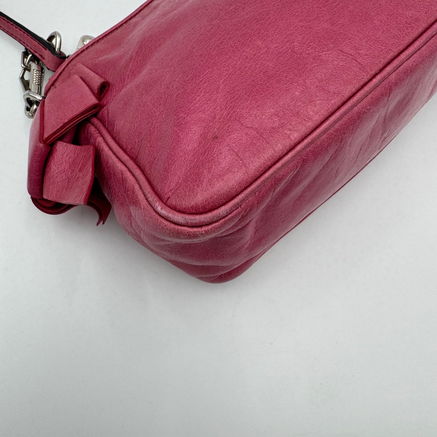 Miu Miu Pink Vitello Lux Box Pochette SHW