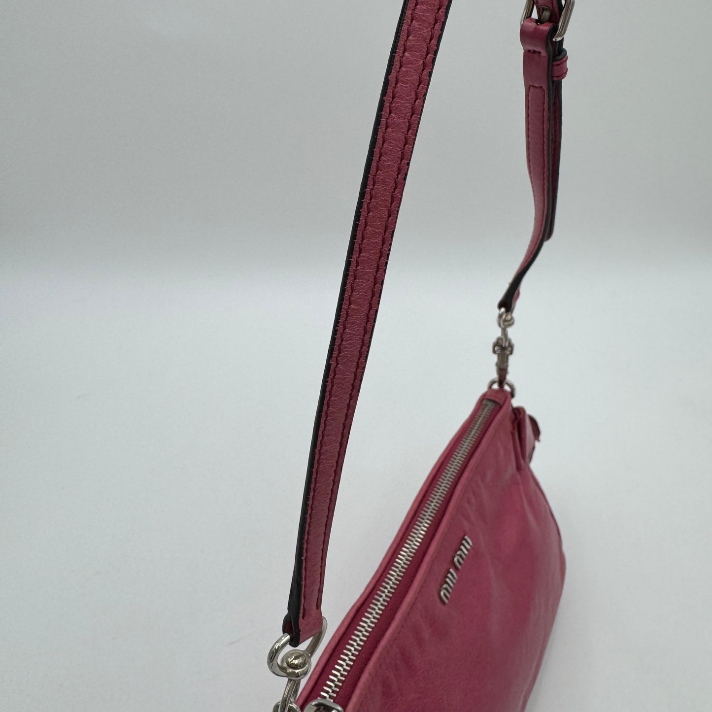Miu Miu Pink Vitello Lux Box Pochette SHW