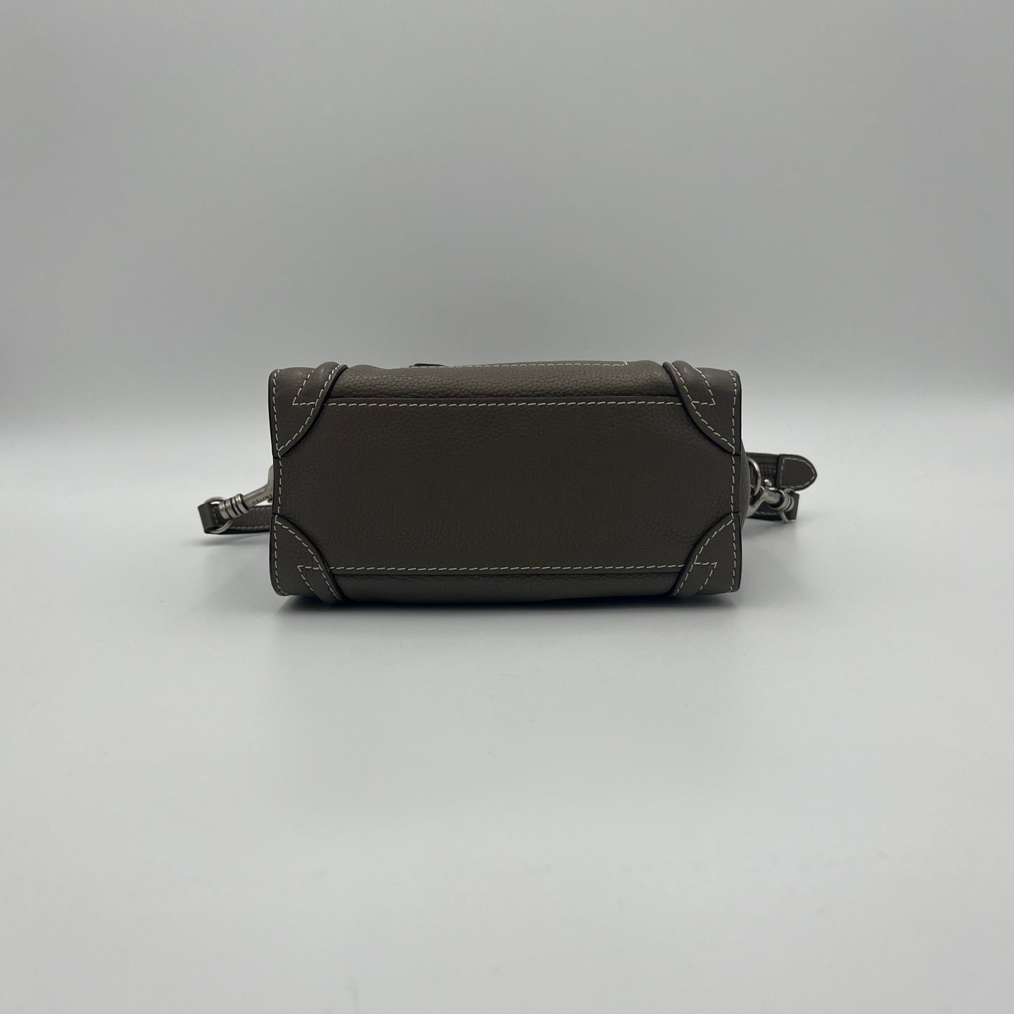 Celine Paris Taupe Drummed Calfskin Nano Luggage