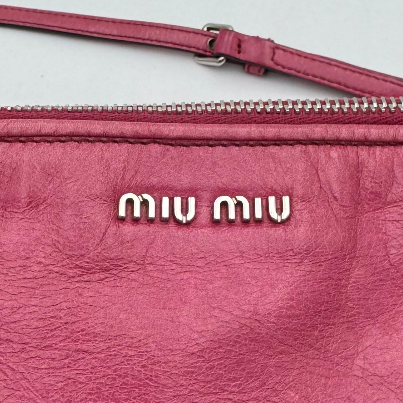 Miu Miu Pink Vitello Lux Box Pochette SHW